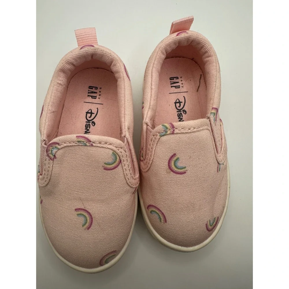 Baby Gap Disney Rainbow‎ Slip On Shoes Pink Size 5 Toddler